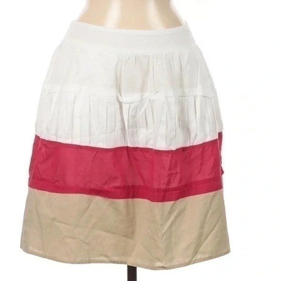 Calvin Klein | Boho Tiered Color Block A-Line Skirt Size 6 Small S - Picture 1 of 6